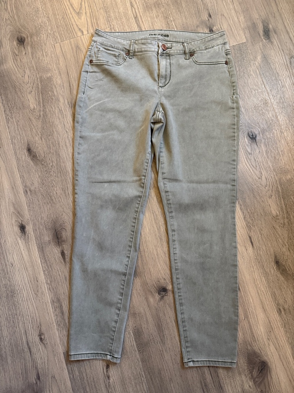 Maurices Olive Slim Straight Jeans